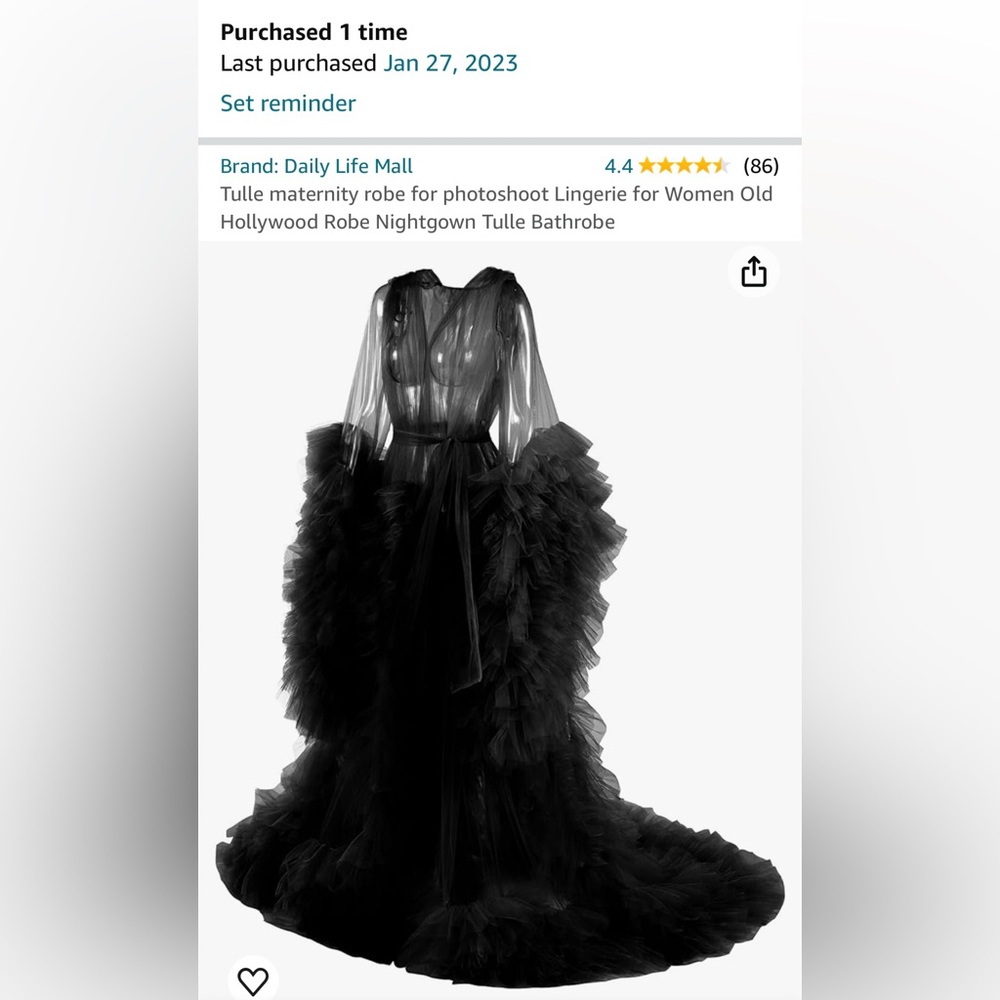 Tulle Dressing Gown Burlesque Boudoir Maternity Photo Shoot Robe